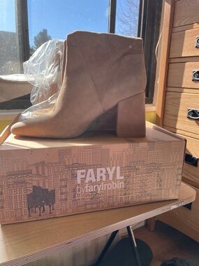 Farylrobin Suede Mid-Calf Block Heel Boots in Taupe